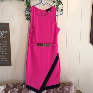 Hot pink/navy dress